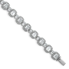 14k White Gold 8 carat Lab Grown Diamond VS+ F+ Complete Fashion Tennis Bracelet