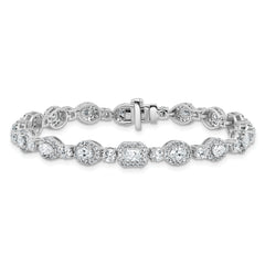 14k White Gold 5 5/8 carat Lab Grown Diamond VS+ F+ Complete Fashion Tennis Bracelet