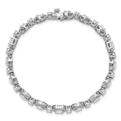 14k White Gold 5 5/8 carat Lab Grown Diamond VS+ F+ Complete Fashion Tennis Bracelet