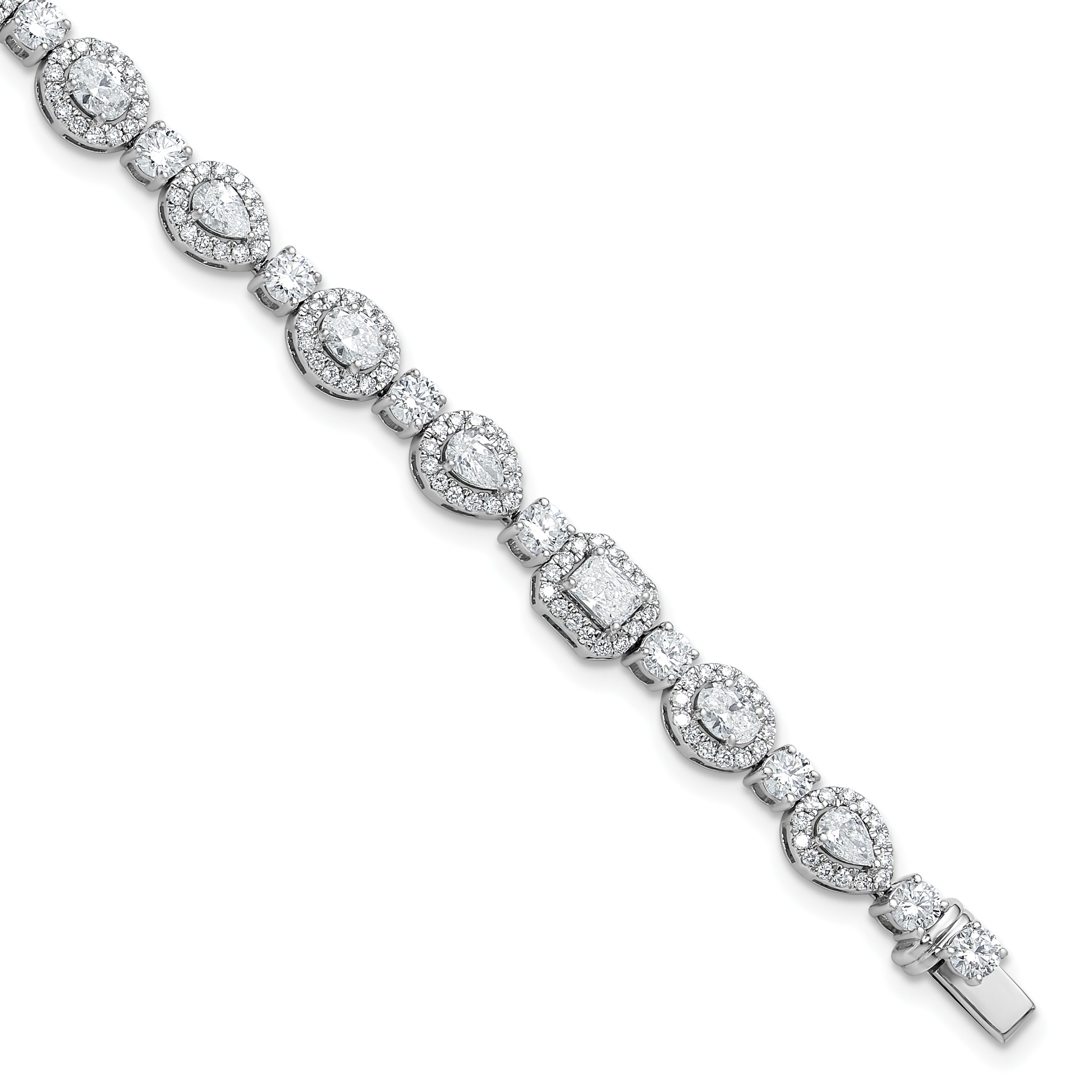 14k White Gold 5 5/8 carat Lab Grown Diamond VS+ F+ Complete Fashion Tennis Bracelet