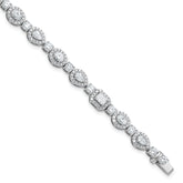 14k White Gold 5 5/8 carat Lab Grown Diamond VS+ F+ Complete Fashion Tennis Bracelet
