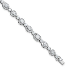 14k White Gold 5 5/8 carat Lab Grown Diamond VS+ F+ Complete Fashion Tennis Bracelet