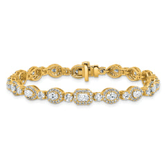 14k 5 5/8 carat Lab Grown Diamond VS+ F+ Complete Fashion Tennis Bracelet