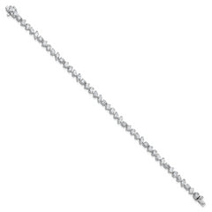14k White Gold 5 1/3 carat Lab Grown Diamond VS/SI+ G+ Complete Multiple Shape Fashion Tennis Bracelet