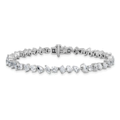 14k White Gold 5 1/3 carat Lab Grown Diamond VS/SI+ G+ Complete Multiple Shape Fashion Tennis Bracelet