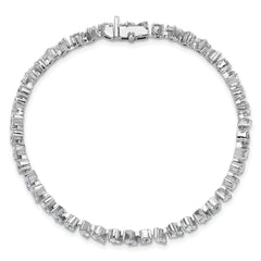 14k White Gold 5 1/3 carat Lab Grown Diamond VS/SI+ G+ Complete Multiple Shape Fashion Tennis Bracelet