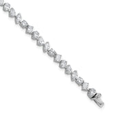 14k White Gold 5 1/3 carat Lab Grown Diamond VS/SI+ G+ Complete Multiple Shape Fashion Tennis Bracelet