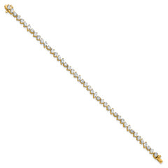 14k 5 1/3 carat Lab Grown Diamond VS/SI+ G+ Complete Multiple Shape Fashion Tennis Bracelet