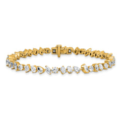 14k 5 1/3 carat Lab Grown Diamond VS/SI+ G+ Complete Multiple Shape Fashion Tennis Bracelet