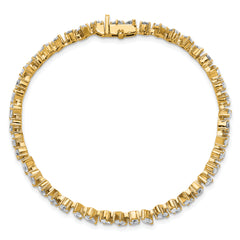 14k 5 1/3 carat Lab Grown Diamond VS/SI+ G+ Complete Multiple Shape Fashion Tennis Bracelet