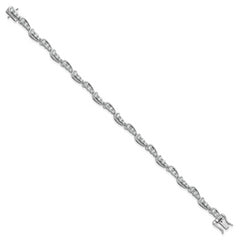 14k White Gold 3 3/8 carat Lab Grown Diamond VS/SI+ G+ 7 inch Bracelet