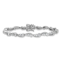 14k White Gold 3 3/8 carat Lab Grown Diamond VS/SI+ G+ 7 inch Bracelet