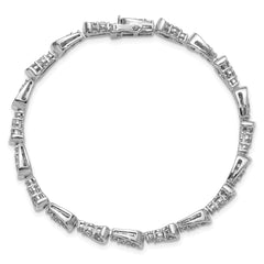 14k White Gold 3 3/8 carat Lab Grown Diamond VS/SI+ G+ 7 inch Bracelet