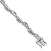 14k White Gold 3 3/8 carat Lab Grown Diamond VS/SI+ G+ 7 inch Bracelet