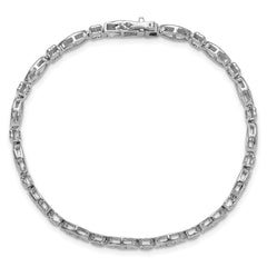 14k White Gold 1 carat Lab Grown Diamond VS/SI+ G+ 7 inch Fancy Bracelet