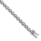 14k White Gold 7/8 carat Lab Grown Diamond VS/SI+ G+ 7 inch Fancy Bracelet