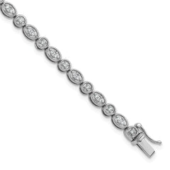 14k White Gold 7/8 carat Lab Grown Diamond VS/SI+ G+ 7 inch Fancy Bracelet