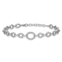 14k White Gold 1 3/8 carat Lab Grown Diamond VS/SI+ G+ 7 inch with 1 inch extenton Bracelet