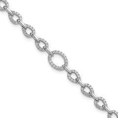 14k White Gold 1 3/8 carat Lab Grown Diamond VS/SI+ G+ 7 inch with 1 inch extenton Bracelet
