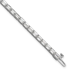 14k White Gold 10 carat Lab Grown Diamond VS/SI+ G+ Emerald Tennis Bracelet