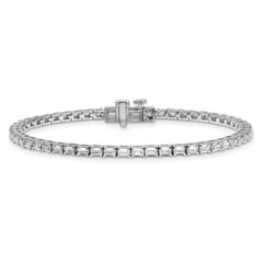 14k White Gold 5 carat Lab Grown Diamond VS/SI+ G+ Emerald Tennis Bracelet