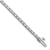 14k White Gold 5 carat Lab Grown Diamond VS/SI+ G+ Emerald Tennis Bracelet