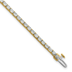 14k 5 carat Lab Grown Diamond VS/SI+ G+ Emerald Tennis Bracelet