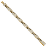 10 Karat 6 1/6 carat Lab Grown Diamond VS/SI+ G+ Complete 4mm Pav‚ Cuban Link 8 Bracelet - View 2
