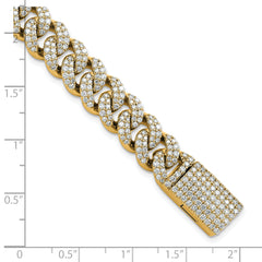10 Karat 6 1/6 carat Lab Grown Diamond VS/SI+ G+ Complete 4mm Pav‚ Cuban Link 8 Bracelet - View 5