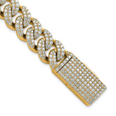 10 Karat 11 3/8 carat Lab Grown Diamond VS+ F+ Complete 4mm Pav‚ Cuban Link 8 Bracelet | Sophia Jewelers