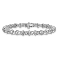 14k White Gold 7 3/4 carat Lab Grown Diamond VS+ F+ Complete Fashion Tennis Bracelet