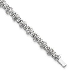 14k White Gold 7 3/4 carat Lab Grown Diamond VS+ F+ Complete Fashion Tennis Bracelet