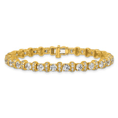 14k 7 3/4 carat Lab Grown Diamond VS+ F+ Complete Fashion Tennis Bracelet