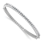 True Origin 14K White Gold 6 1/2 carat Lab Grown Diamond VS+ F+ 7.5 in Complete Bangle