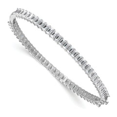 True Origin 14K White Gold 6 1/2 carat Lab Grown Diamond VS+ F+ 7.5 in Complete Bangle