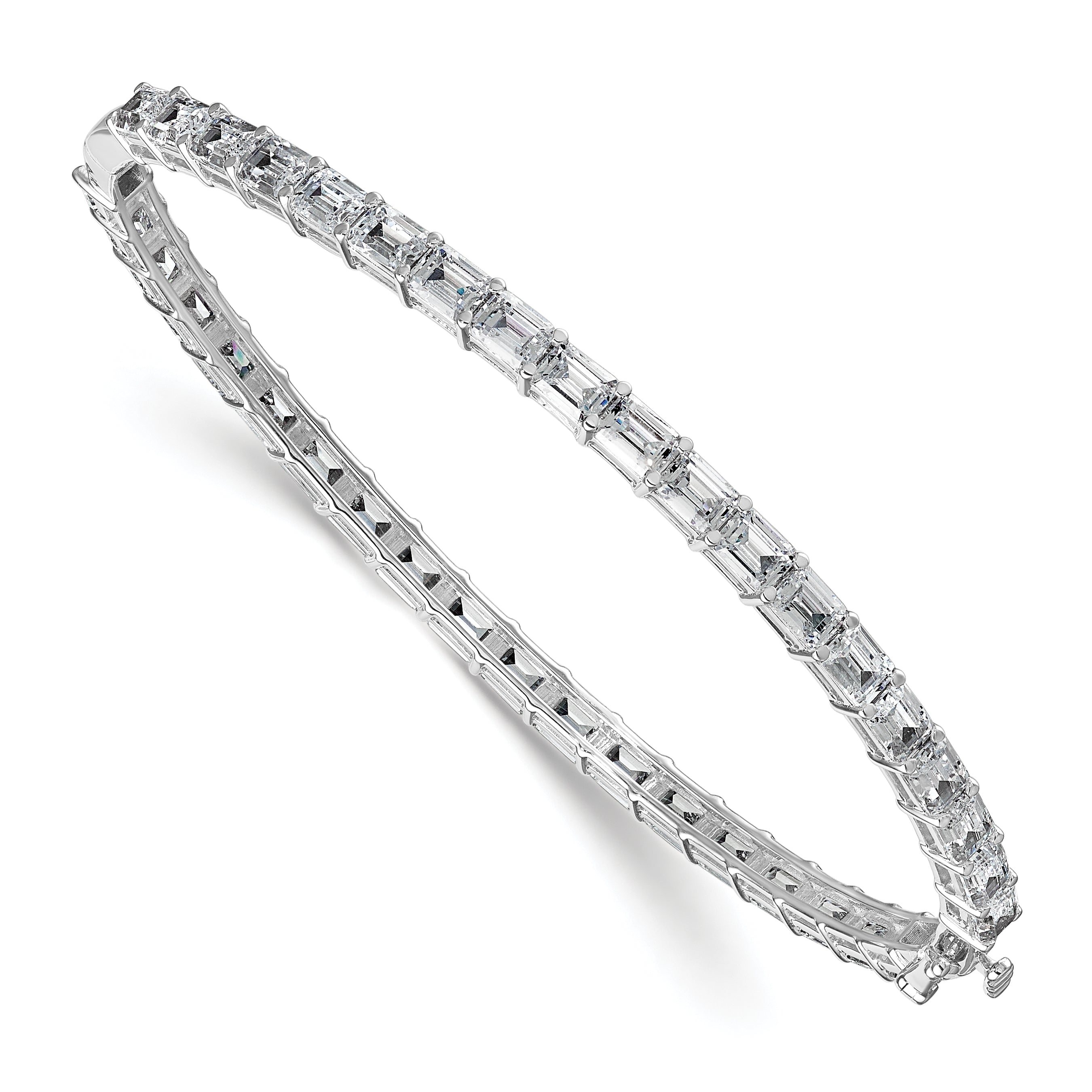 True Origin 14k White Gold 7 5/8 carat Lab Grown Diamond VS+ F+ 7.5 inch Bangle