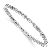 True Origin 14k White Gold 7 5/8 carat Lab Grown Diamond VS+ F+ 7.5 inch Bangle