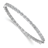 True Origin 14K White Gold 7 5/8 carat Lab Grown Diamond VS+ F+ 7.5 in Complete Bangle