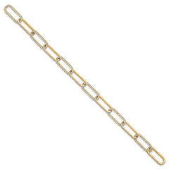 True Origin 14k 4 carat Lab Grown Diamond VS+ F+ 8 inch Link Bracelet with a 1 inch extension