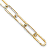 True Origin 14k 4 carat Lab Grown Diamond VS+ F+ 8 inch Link Bracelet with a 1 inch extension