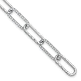 True Origin 14k White Gold 4 carat Lab Grown Diamond VS+ F+ 8 inch Link Bracelet with a 1 inch extension
