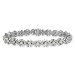 14k White Gold 6 3/4 carat Lab Grown Diamond VS+ F+ Complete Fashion Tennis Bracelet