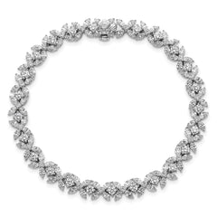 14k White Gold 6 3/4 carat Lab Grown Diamond VS+ F+ Complete Fashion Tennis Bracelet