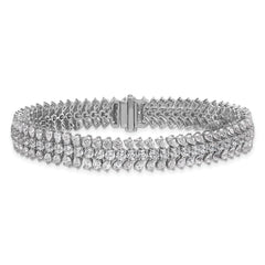 14k White Gold 10 carat Lab Grown Diamond VS+ F+ Complete Fashion Tennis Bracelet