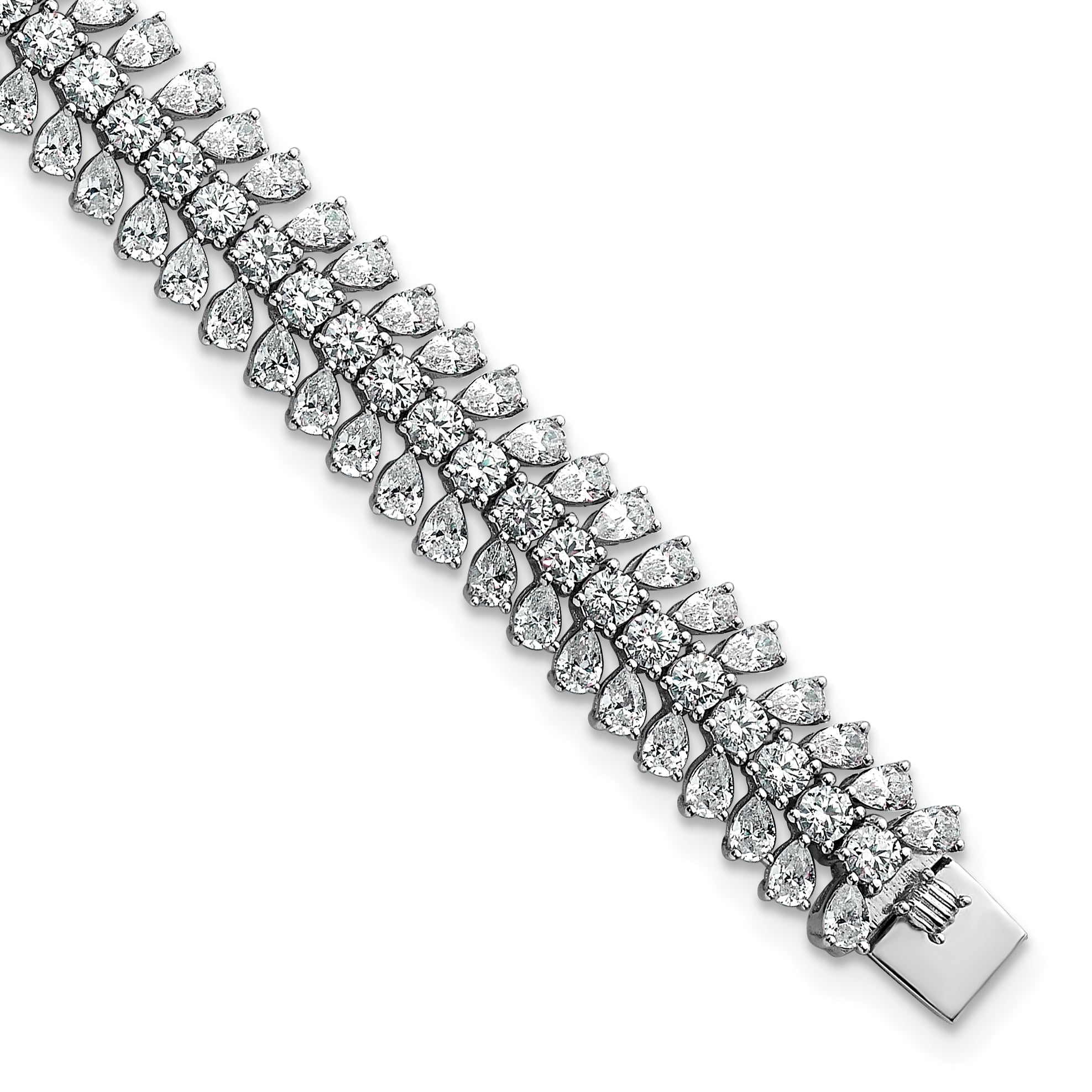 14k White Gold 10 carat Lab Grown Diamond VS+ F+ Complete Fashion Tennis Bracelet