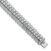 14k White Gold 10 carat Lab Grown Diamond VS+ F+ Complete Fashion Tennis Bracelet