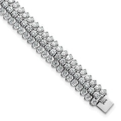 14k White Gold 10 carat Lab Grown Diamond VS+ F+ Complete Fashion Tennis Bracelet