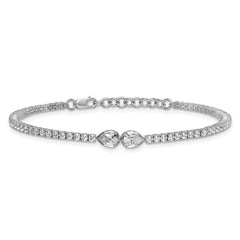 14k White Gold 2 3/4 carat Lab Grown Diamond VS+ F+ Complete Fashion Tennis Bracelet