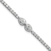 14k White Gold 2 3/4 carat Lab Grown Diamond VS+ F+ Complete Fashion Tennis Bracelet