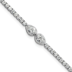 14k White Gold 2 3/4 carat Lab Grown Diamond VS+ F+ Complete Fashion Tennis Bracelet